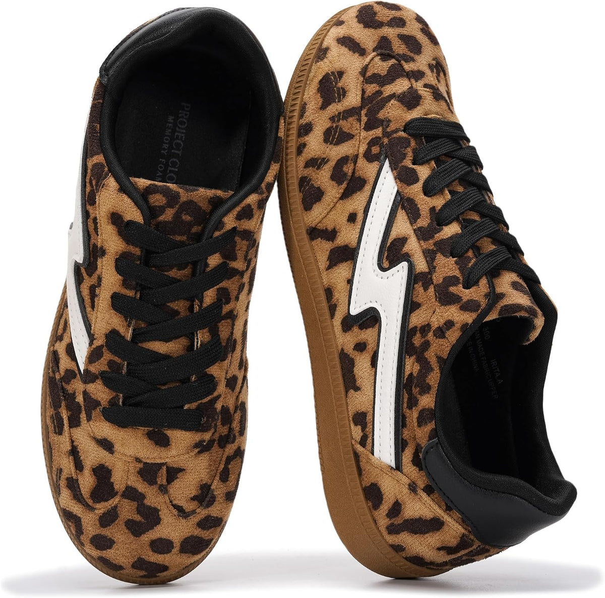 Women's Lace-Up Fashion Sneakers - Memory Foam Insole Casual Shoes for Work, Errands and Weekend Wear - 8