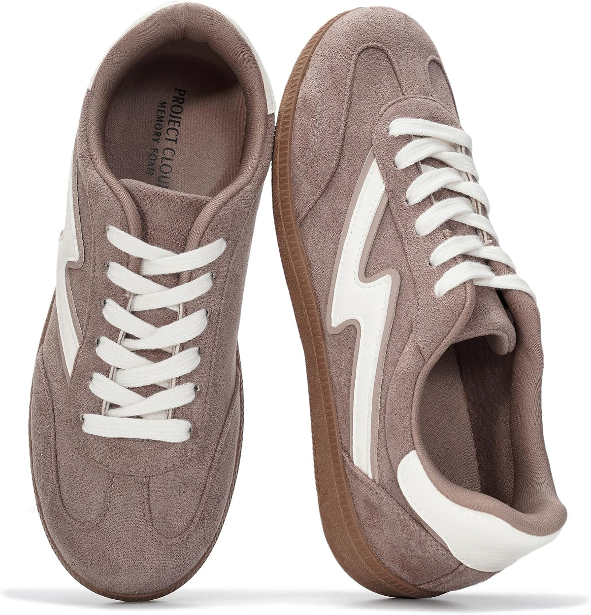 Women's Lace-Up Fashion Sneakers - Memory Foam Insole Casual Shoes for Work, Errands and Weekend Wear - 6