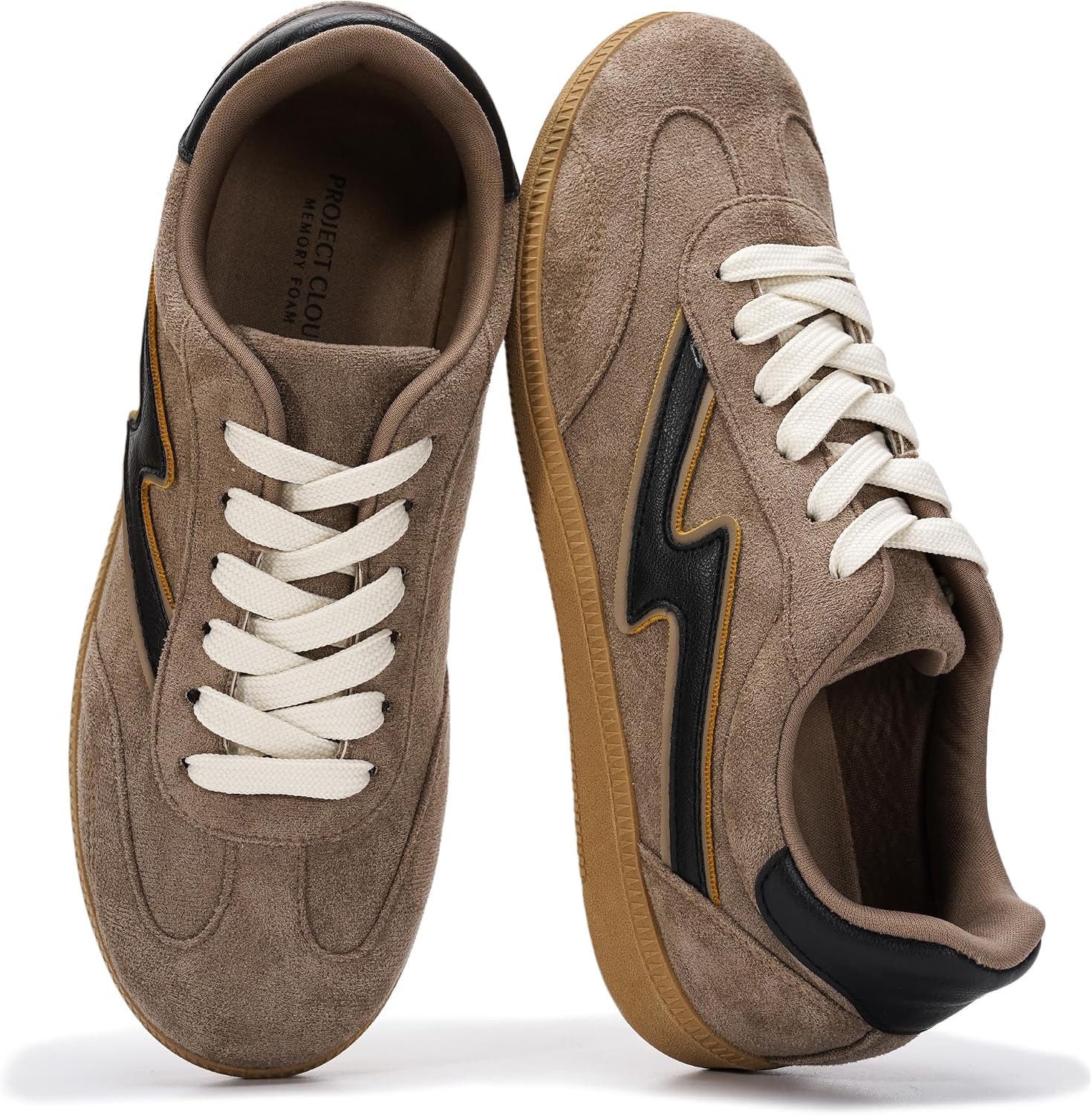 Women's Lace-Up Fashion Sneakers - Memory Foam Insole Casual Shoes for Work, Errands and Weekend Wear - 7